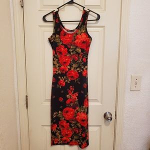 Floral black dress